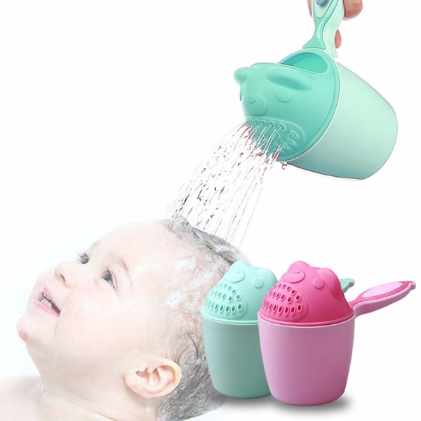 Shampoo Rinser Baby Rinse Cup Baby Bath Rinser Wash Hair Cup av Bear-Green
