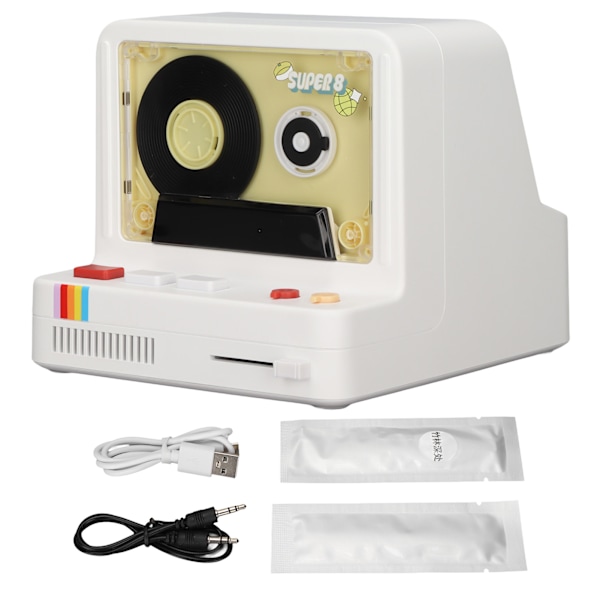 Bluetooth Kassettspelare Portabel Stereo Band Retro Bluetooth Högtalare Stöder Bluetooth AUX och Minneskort Vit
