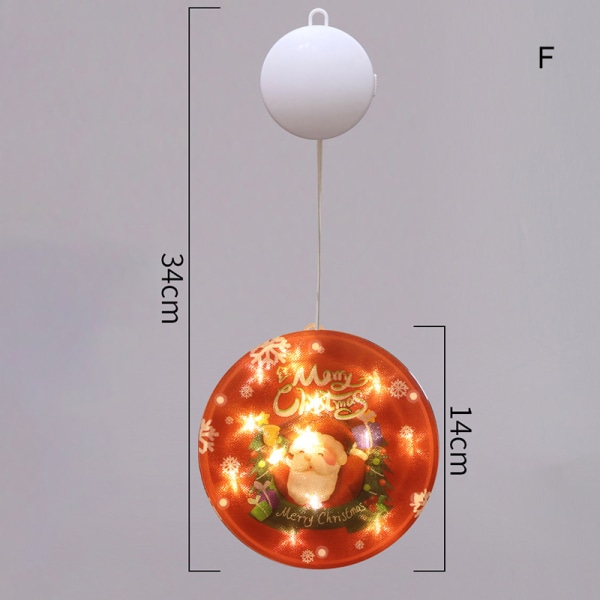 Jul LED-lampor Tecknad printed hängande fönsterlampa alltid på Dekorativt jultema nattljus för hemmafest A