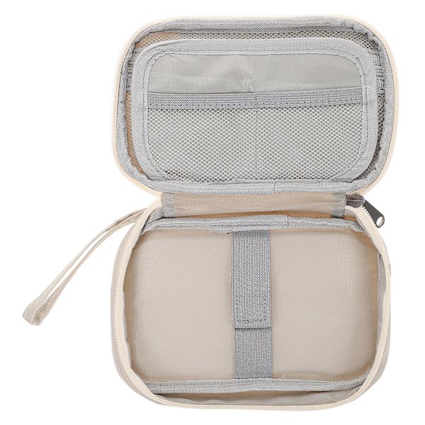 Kabelorganiserer for elektronikktilbehør Veske for kabler, ladere, telefon, hodetelefoner Beige 19X3.5X Beige Beige 19X3.5X12CM