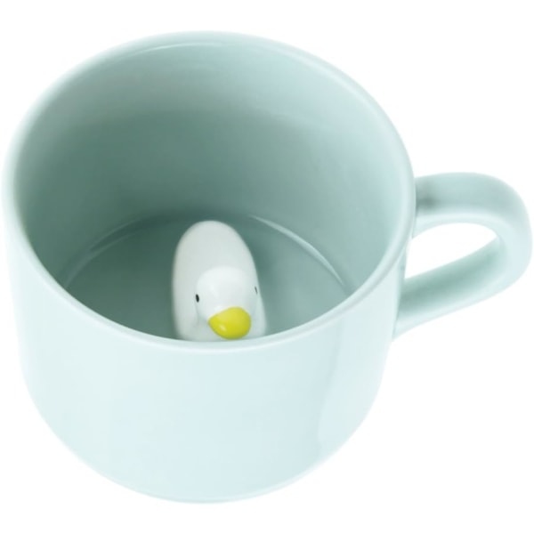 3D Cartoon Duck Coffee Cup Mjölkte Söt keramisk mugg med sked