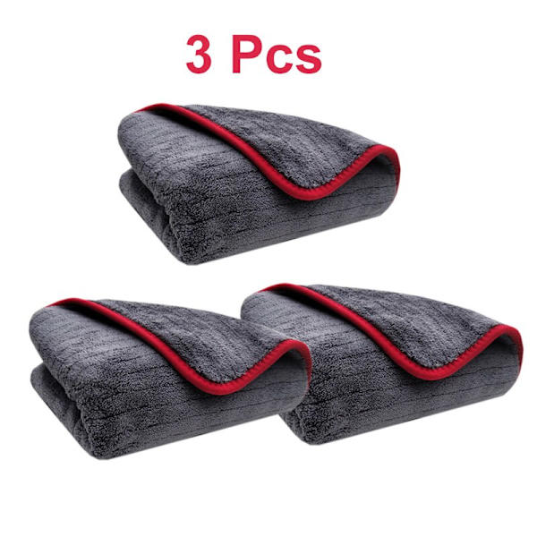 1200GSM autojen yksityiskohtien mikrokuitupyyhe puhdistusliina auton kuivaamiseen autonpesuun autonhoitoliina autonpesuun keittiöön 3pcs Superfine Fiber