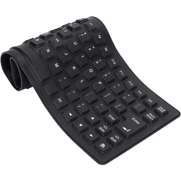 Foldbart silikonetastatur, USB-kablet vandtæt roll-up-tastatur, foldbart fleksibelt tastatur Slankt Blødt Stille skrivning 85K