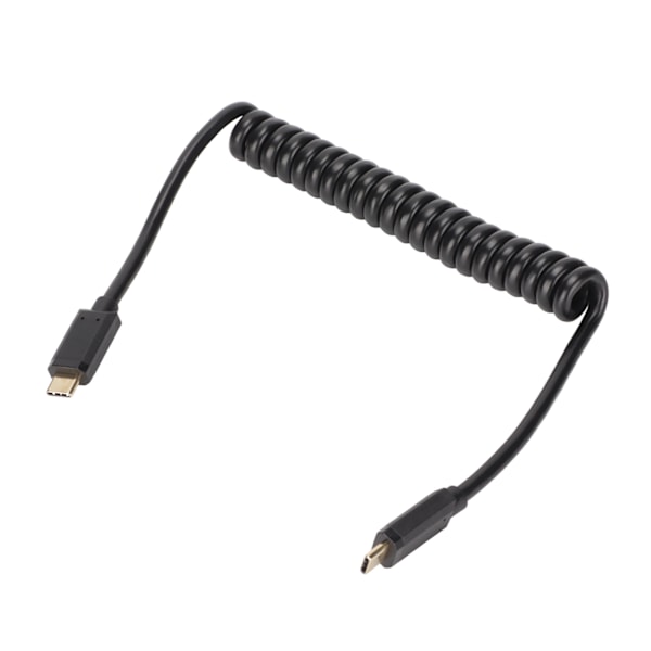 USB C Kabel USB C til USB C 14K 60hz 3A Hurtig Opladning 10Gbps 1.2m Spiral Fjeder Design USB C Strømkabel Han Lige til Han Lige Stik