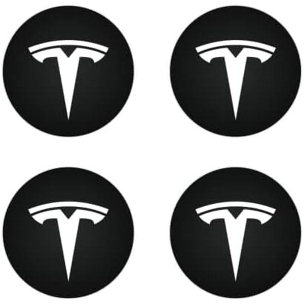 Hjulnavkapsler Cover (4 stk) for KAVANIC Tesla Model Y Model 3 Modifisering Cover (svart/matt svart) Hvit / Matt Svart