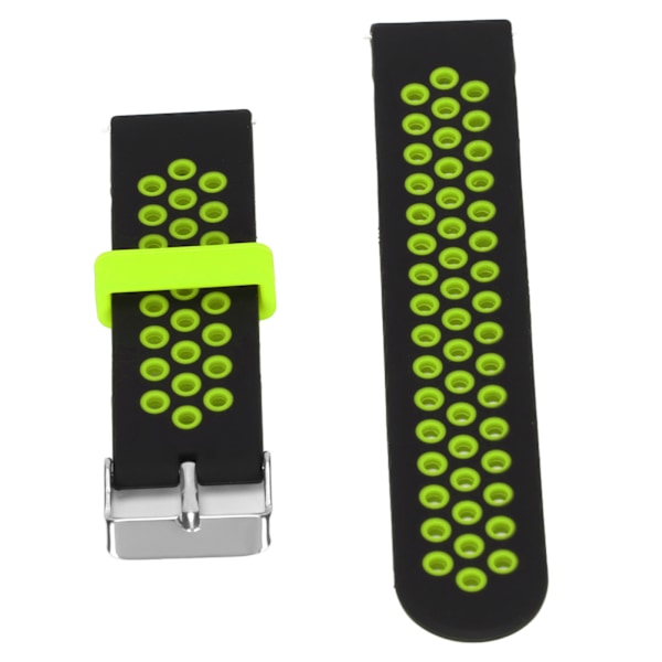 22 mm Universal Silikone Sportsurrem Armbånd til Huawei Watch 3 til Watch 2 til Watch GT Sort Grøn