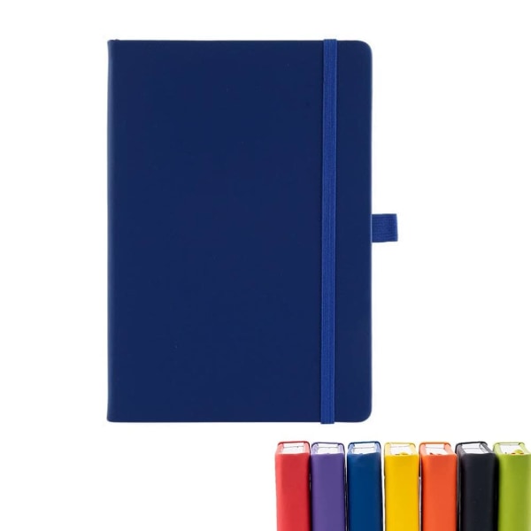 A5-anteckningsbok med fodrade sidor Elastiskt band, PU-läder Klassisk anteckningsbok Medium Premium Line Paper Ruled Journal 200 sidor (blå)