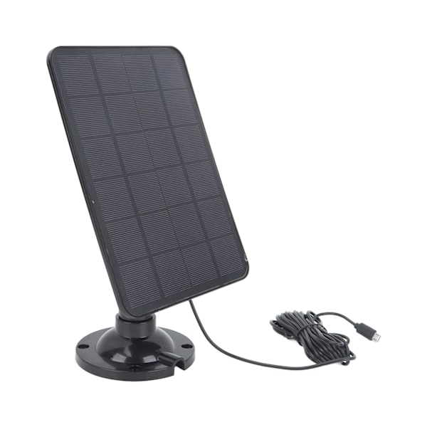 Kamera Solpanel Oplader 10W 5V Micro USB Sort Solcellepanel til Sikkerhedskamera Mobiltelefon Power Bank