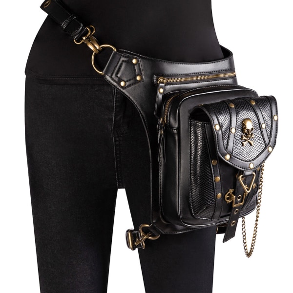 Menn Kvinner Fanny Pack Midjeveske Dame Liten Steampunk Retro Motorsykkel Dame Skulder Messenger Dame HG132