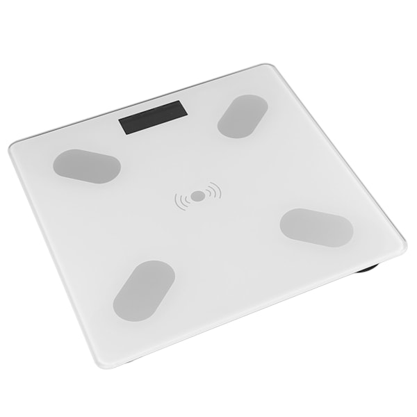 Digitaalinen kehonkoostumusvaaka karkaistua lasia, USB-ladattava, valkoinen