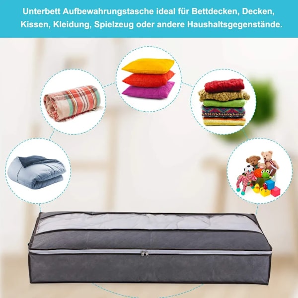 2 stk Oppbevaringsvesker under sengen - Vanntett oppbevaringsboks - Klesoppbevaring