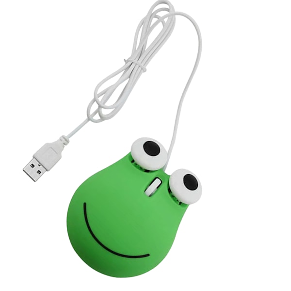 USB Kablet Søt Mus for Barn Ergonomisk Design Dyrefigur Grønn Frosk Form Kablet Datamus for Laptop PC