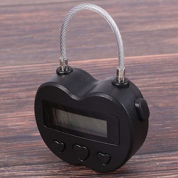 Time Lock LCD-näyttö Time Lock -monitoimi elektroninen matka-ajastin, vedenpitävä USB-ladattava black