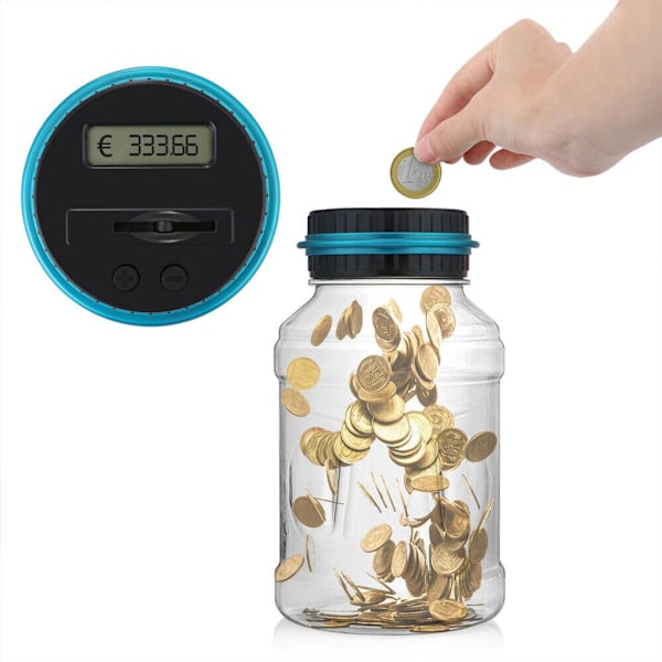 Mukana Counter Piggy Bank -kolikkolaskurin LCD-näyttö