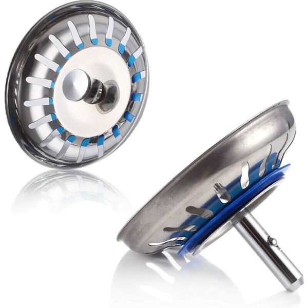 2 st Rostfria Diskhoar Rostfri Diskho Silplugg Diskho Filterlock för Kök och Badrum Diskho Plugg Hål Sil Diameter 80mm