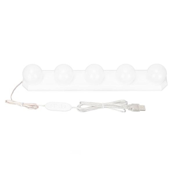 5 LED Sminkspegellampa 5 Dimbar Lampor 3 Färglägen 10 Ljusstyrkenivåer Portabel Belysningsarmatur för Badrum