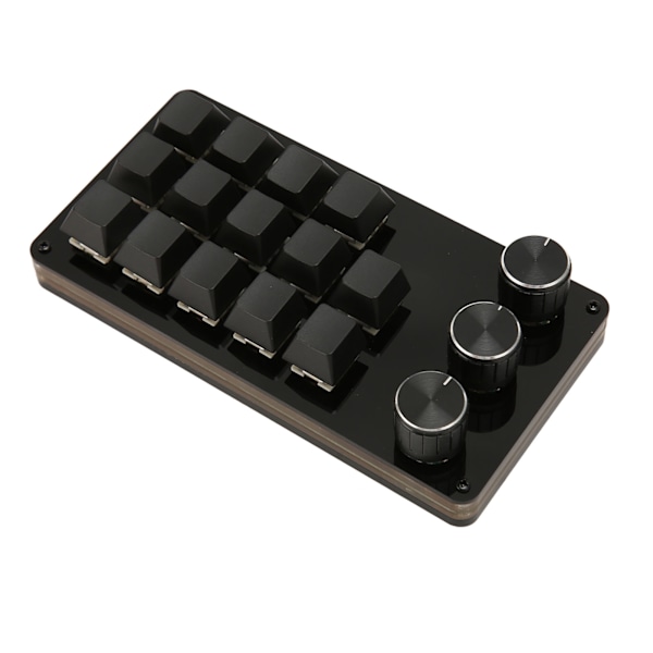 Mini Egendefinert Tastatur 14 Taster 3 Knotter Programmerbar Blå Bryter Hot Swappable Programmering Makrotastatur for Dataspill