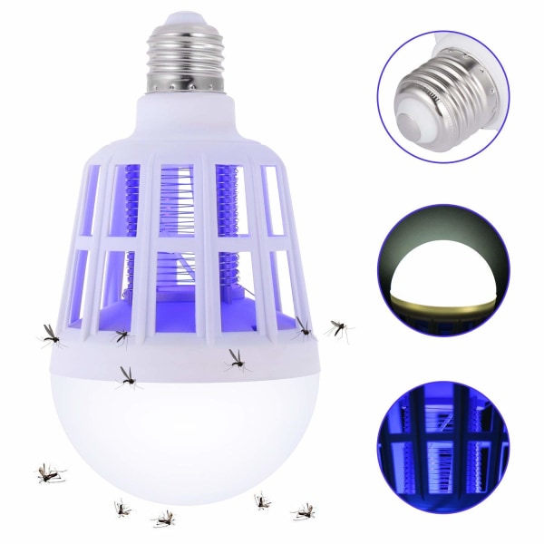 Elektronisk insektsmyggdödarlampa 2 i 1 UV LED Elektronisk