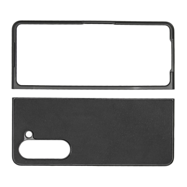 Foldeskærm Telefon Cover Syntetisk Læder Beskyttende Foldetelefon Cover til Samsung Galaxy Z Fold 5 To Farvet Lychee Mønster Sort