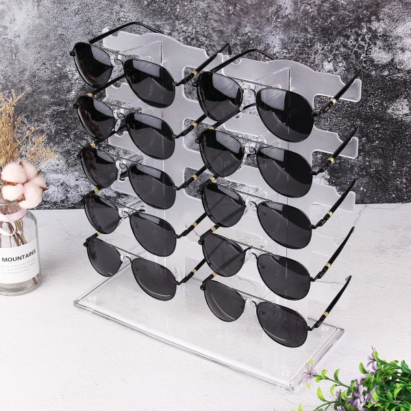 2-rads solbrillerstativ Holder Briller Display Stativ Transparent