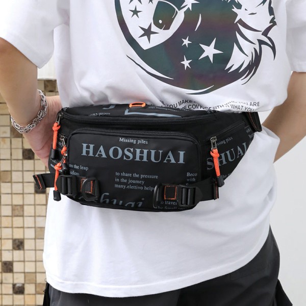 Män kvinnor Fanny Pack Midjeväska Herrbälte Trendigt Mode Bröst Vattentätt Nylon Crossbody Herr Camouflage color
