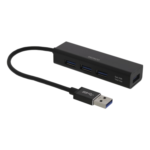 USB3.0 4-portin hubi musta