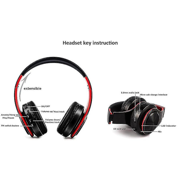 Bluetooth-kuulokkeet yli korvan langattomat kuulokkeet