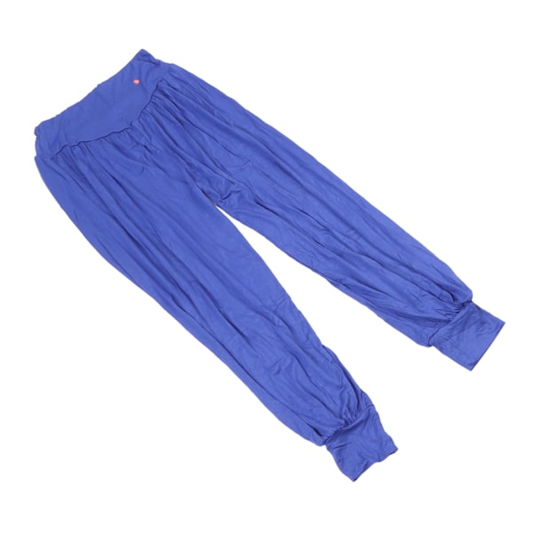 Yoga Bukser Dame Kongeblå L Størrelse Løse Sports Lange Bukser Casual Stil Høy Midje Elastiske Bukser