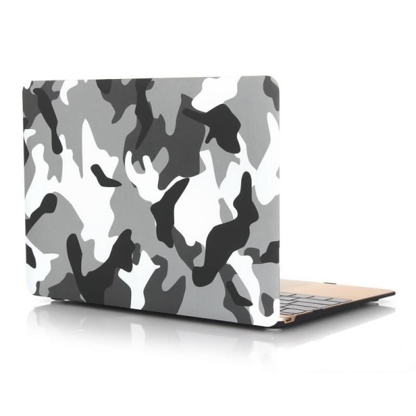 Cover til Macbook 12-tommer - Camouflage hvid, sort & grå Vit, svart &amp; grå