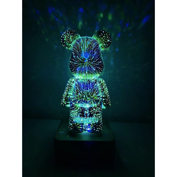 Nattlampe - 3D Bjørn - Fyverkeri