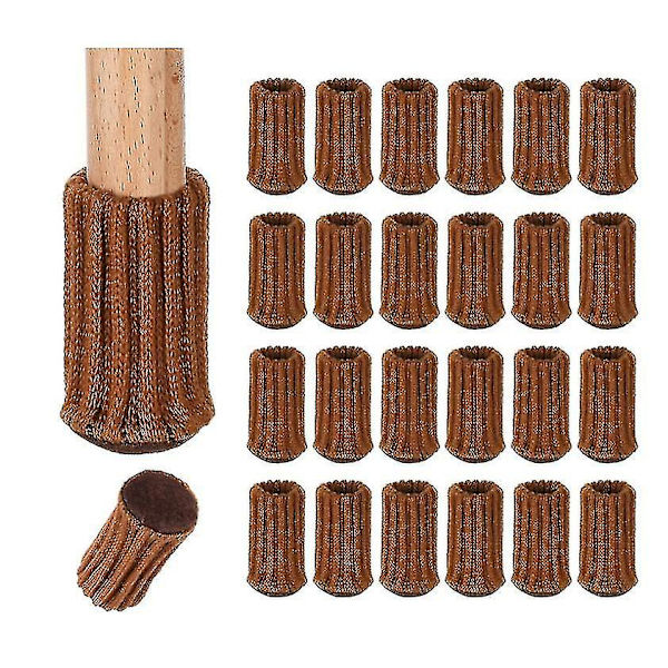 Utförsäljning 24-pack Stol Benskydd Stickade möbelstrumpor Brown