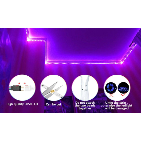 RGB 20m LED slinga RGB5050 Music Sync LED Strip multicolor ColorRGB 20m 5050 LED strip