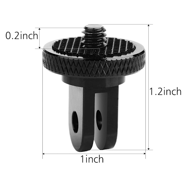 Stativfäste Adapter 1/4 tum -20 Kamerafäste Adapter Kompatibel för YI DV och Andra Standard 1/4 Tillbehör