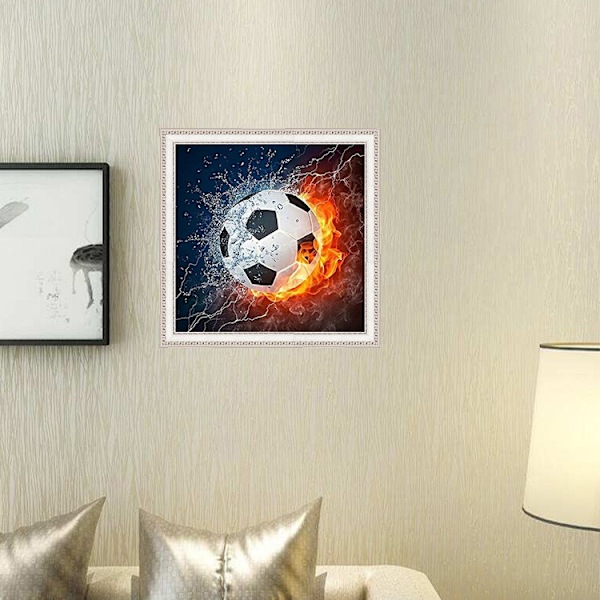 Jalkapallo DIY Täysiporainen Pyöreä 5D Timanttimaalaus 30X30CMA 30X30CM