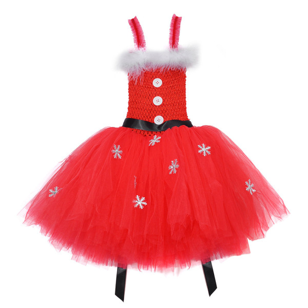 Barn flicka jul ärmlös klänning hatt halsduk outfit kostym S