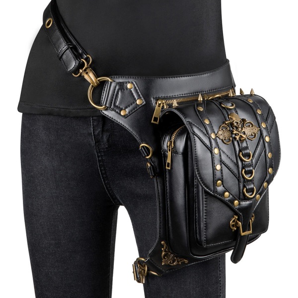 Mænd Kvinder Fanny Pack taljetaske Dame lille Steampunk Retro Motorcykel Dame Skulder Messenger Dame HG130