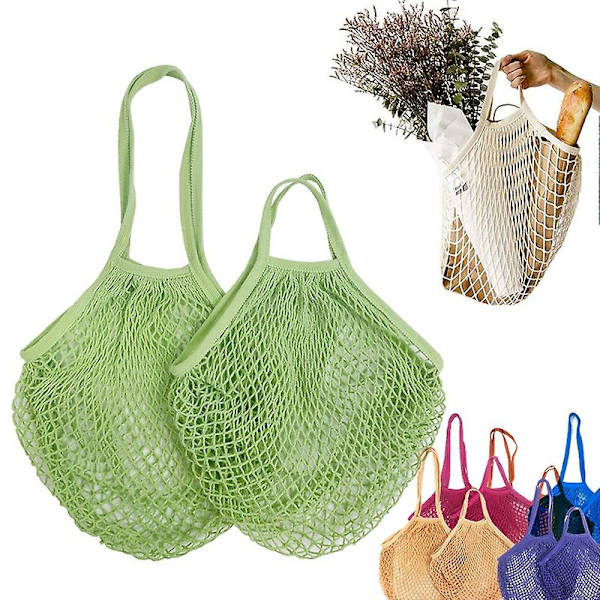 2st Återanvändbar shoppingväska Bärbar mesh Frukt Grönsak Stor