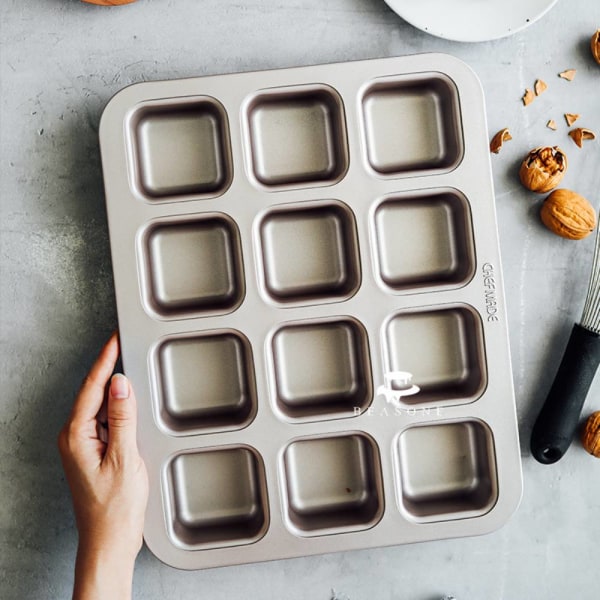 Kage Toast Form, 12 Mini Måltidspose Bageplade, Hjem
