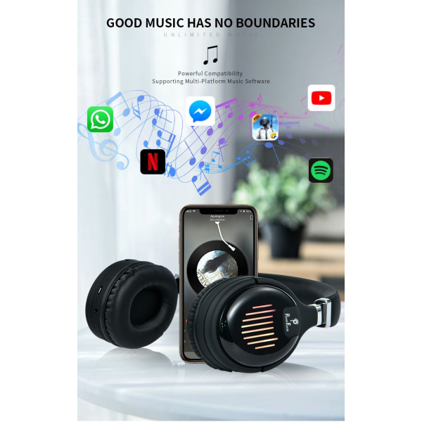 Trådlösa hörlurar Bluetooth -hörlurar Vikbar brus