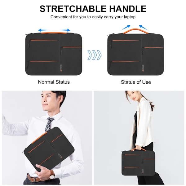 HAWEEL 14,0 tum-15,0 tum Universal Laptop Sleeve Case Handväska Black