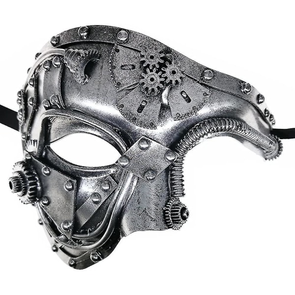 Metallrobottmaske, maskerade for Halloween Silver