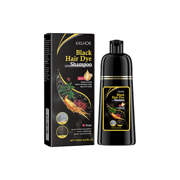 100 ml Natural Herbal Instant Black Hair Dye Schampon för vita H örtingredienser Schampo Hårfärgningsmedel-a black