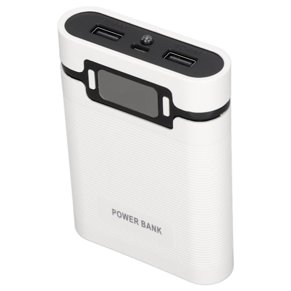 DIY Mobil 18650 Batteriladdare Powerbank 4 Batteriers Kapacitetsbox Micro Input 2-vägs Laddning med LCD-Display Vit