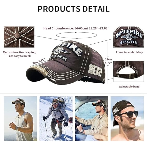 Cap Retrostil Andas, cap för Unisex Pure Co