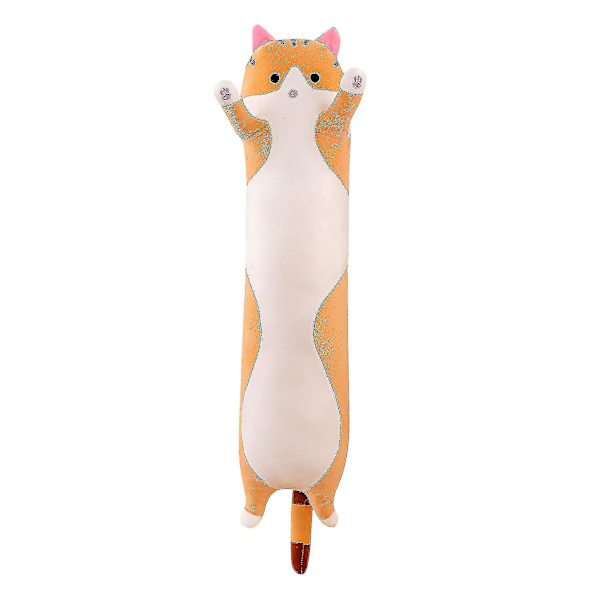 Katt plysch docka kudde fylld leksak barngåva W Brown 110CM