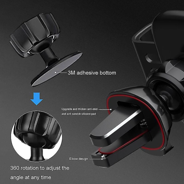 15W Auton Langaton Latauspuhelinteline Ilmaventtiilin Painovoimakiinnitys iPhone Samsungille Teliksi Qi Nopea Langaton Lataus