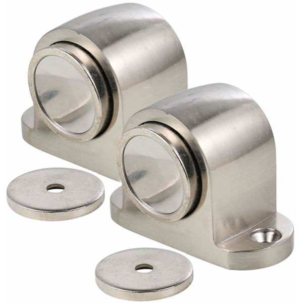 Dørstopp i legering med magnetisk skruemontert gulvborstet finish (pakke med 2)