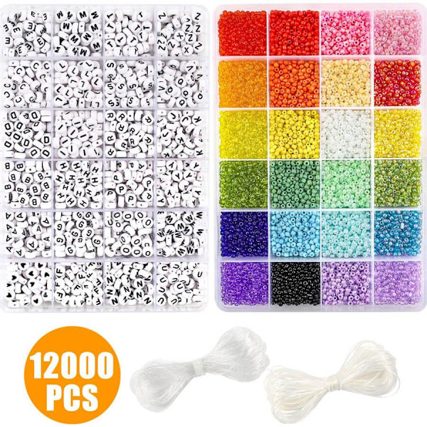 Akrylperler i oppbevaringsboks - 12000 stk