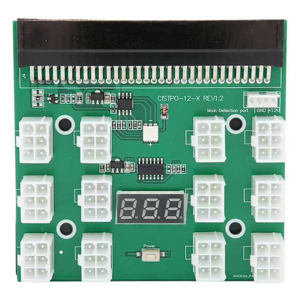 Power Breakout Board 12 Porte 6pin 1600W Server Strømforsyningsfordelingskort Adapter Tilbehør 12V