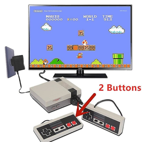 Retro TV Mini Huvitus Pelikonsoli 620 Klassinen TV-pelit Käsin US plug-2Button